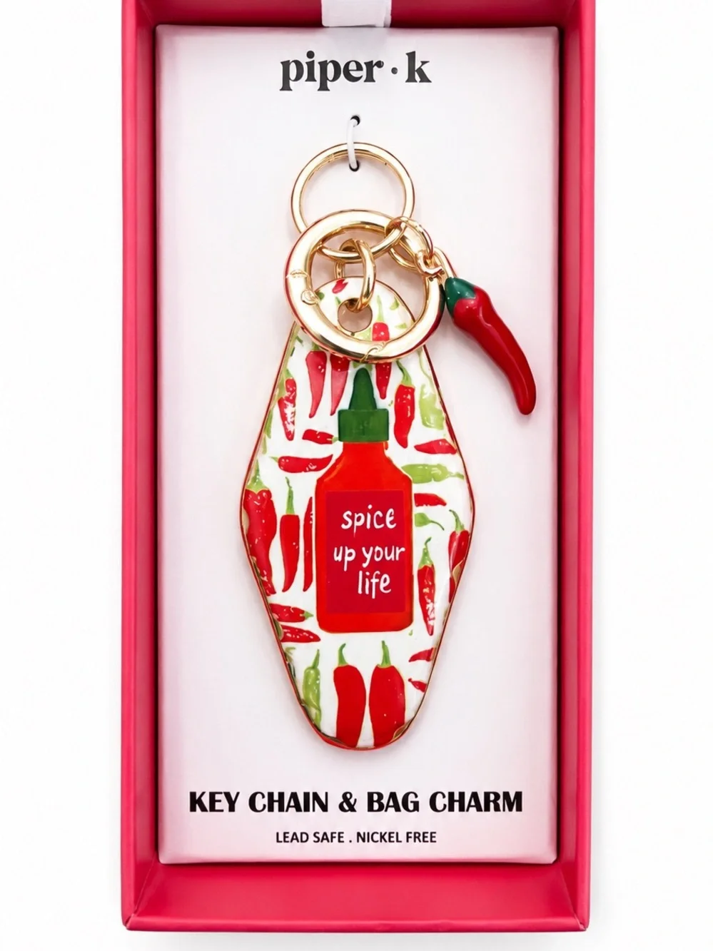 piper.k Red Chili 'Spice Up Your Life' Key Chain & Bag Charm